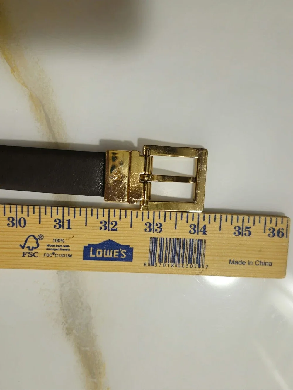 Calvin Klein Reversible Black Brown Leather Belt Gold Buckle Women's Small